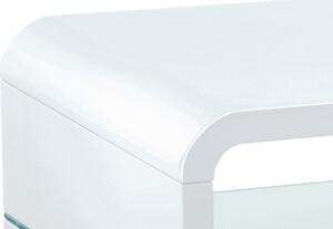 Autronic Konferenční stolek AHG-610 WT (AHG-010 WT), bílá lesk/sklo
