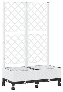 Zahradní truhlík s treláží a koly Bílá 80 x 40 x 131,5 cm PP