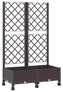 Zahradní truhlík s treláží a koly Hnědá 80 x 40 x 131,5 cm PP