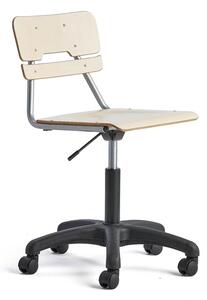 AJ Produkty Otočná židle LEGERE, velký sedák, s kolečky, nastavitelná výška 430-550 mm, bříza