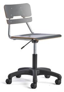 AJ Produkty Otočná židle LEGERE, velký sedák, s kolečky, nastavitelná výška 430-550 mm, antracitově šedá