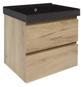 Koupelnová skříňka s umyvadlem SAT B-Way 59x50x45 cm dub mat BWAY260OAKUU1B