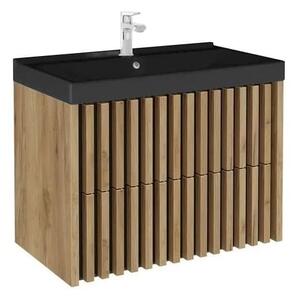 Koupelnová skříňka s umyvadlem SAT Delano 80x46 cm dub mat DELANO80ZDCUMB
