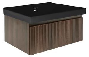 Koupelnová skříňka s umyvadlem SAT Evolution 78x30x45 cm ořech mat SATEVO80NAU1MB
