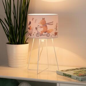 Dětská stolní lampa Ferdi, textil, kov, bílá, barevná
