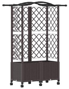 Vyvýšený záhon s treláží a střechou Hnědá 122 x 40 x 144 cm PP