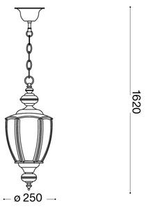 Ideal Lux - Lustr na řetězu NORMA 1xE27/60W/230V pr. 25 cm bronzová