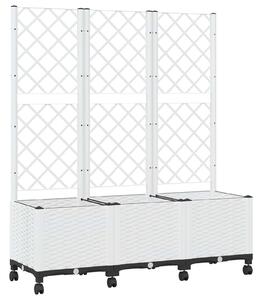 Zahradní truhlík s treláží a koly Bílá 120 x 40 x 146 cm PP