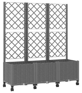 Zahradní truhlík s treláží a koly Světle šedá 120 x 40 x 146 cm