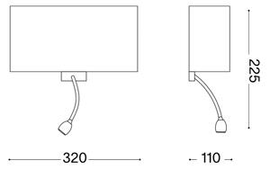 Ideal Lux - LED Flexibilní nástěnná lampa HOTEL 1xE27/60W + LED/1,5W/230V