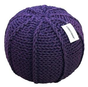 Pletený puf CRAZYSHOP MELON, fialový (ručně pletený)