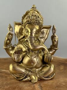 Soška Ganéši z Indie – odlévaný bronz, 16 cm