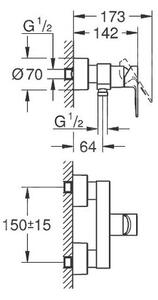 Grohe Lineare Sprchová nástěnná baterie, chrom 33865001