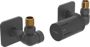 Mexen G05, axiální termostatická souprava pro topné těleso s krytkou, antracitová, W903-958-909-66