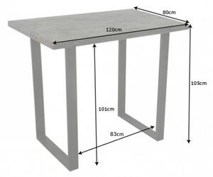 Barový stůl Iron Craft 120cm mango šedý
