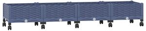 Zahradní truhlík s kolečky Modro šedá 160 x 40 x 33 cm PP