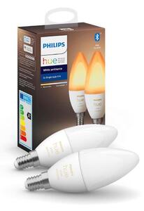 SADA 2x LED Stmívatelná žárovka Philips Hue WHITE B39 E14/4W/230V 2200K-6500K