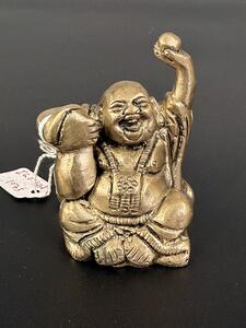 Kovová soška smějící se Buddha 6,5 cm – Indie