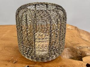 Indie - Drátěná orientální lampa na svíci 23 cm – se skleněným tubusem