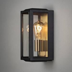 Venkovní nástěnná lampa Carpi, černá, šířka 12,5 cm