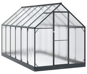 Zahradní skleník se dveřmi Antracitová 183,5 x 363,5 x 207 cm