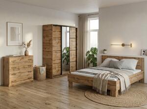 Ložnice NEJBY BARNABA PREMIUM 150K s postelí 160x200 cm s vyšším čelem, dub wotan