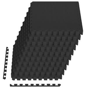 Rohož pod bazén 40 pcs Černá 14,4 m² EVA pěna