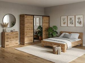 Ložnice NEJBY BARNABA PREMIUM 250K s postelí 160x200 cm s vyšším čelem, dub wotan
