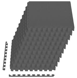 Rohož pod bazén 50 pcs Černá 18 m² EVA pěna