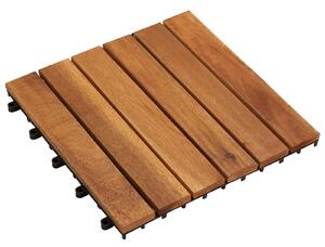 Dlažba na terasu 20 pcs Hnědá 30 x 30 cm Akáciové dřevo