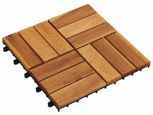 Dlažba na terasu 20 pcs Hnědá 30 x 30 cm Akáciové dřevo