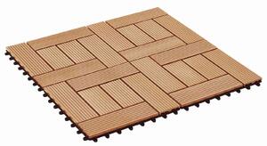 Dlažba na terasu 22 ks Teak 30 x 30 cm WPC