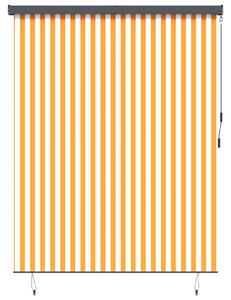 Roleta Bílá a oranžová 200 x 250 cm Textil a hliník