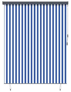 Roleta Modrá a bílá 200 x 250 cm Textil a hliník