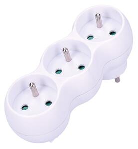 SOLIGHT Rozbočka s podpěrou, 3 x 10A, bílá