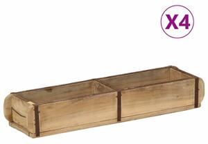 Podnos 4 pcs Hnědá 57 x 15 x 9 cm Masivní obnovované dřevo