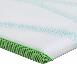 Topper na matraci Bílá a zelená 80 x 200 cm Jacquardová tkanina