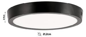 BERGE Kulatý LED panel přisazený černý - 18W - EMC - neutrální bílá