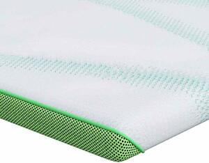 Topper na matraci Bílá a zelená 80 x 200 cm Jacquardová tkanina