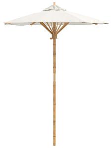 Zahradní slunečník Krémově bílá Ø 150 x 210 cm bambus