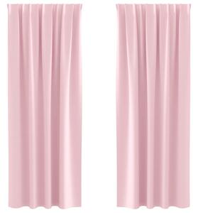 Závěsy na zatemnění s kroužky 2 pcs Bledě růžová 260 x 140 cm