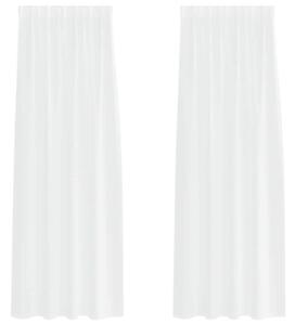 Voile Záclona se záclonami 2 pcs Bílá 225 x 140 cm Polyester