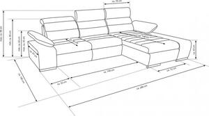 Casarredo Rohová sedací souprava ISLAND, rozkládací s úložným prostorem, levá, M120/I96