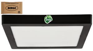 BERGE Čtvercový LED panel přisazený černý - 24W - PC - neutrální bílá