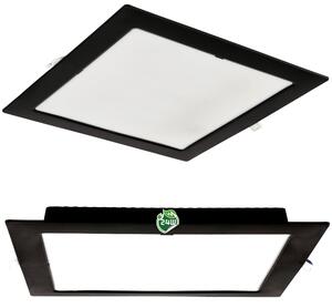 BERGE Čtvercový LED panel zapuštěný černý - 24W - PC - neutrální bílá