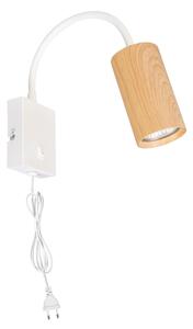 Brilagi - Flexibilní nástěnná lampa SELE 1xGU10/30W/230V bílá/dekor dubu