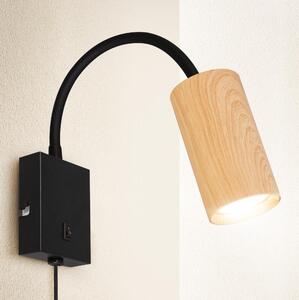 Brilagi - Flexibilní nástěnná lampa SELE 1xGU10/30W/230V černá/dekor dubu