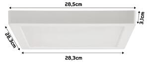 BERGE Čtvercový LED panel přisazený bílý - 24W - PC - neutrální bílá
