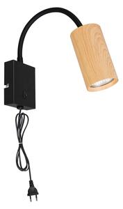 Brilagi - Flexibilní nástěnná lampa SELE 1xGU10/30W/230V černá/dekor dubu