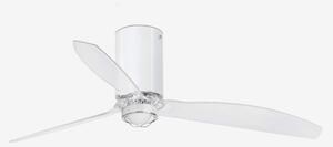 MINI TUBE FAN M LED, bílá/transparentní, stropní LED ventilátor s DC motorem - FARO